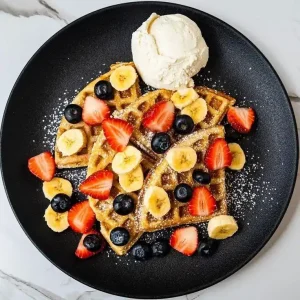 وافل با بستنی